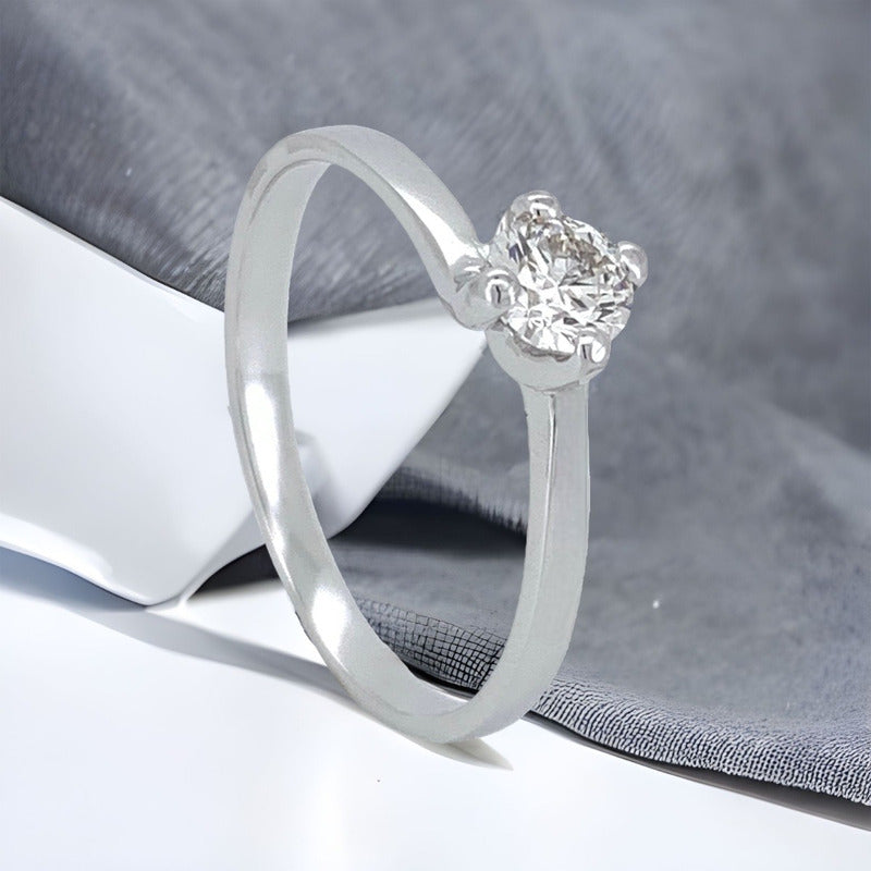 Anillo De Compromiso Oro 14k Diamante Natural .33ct