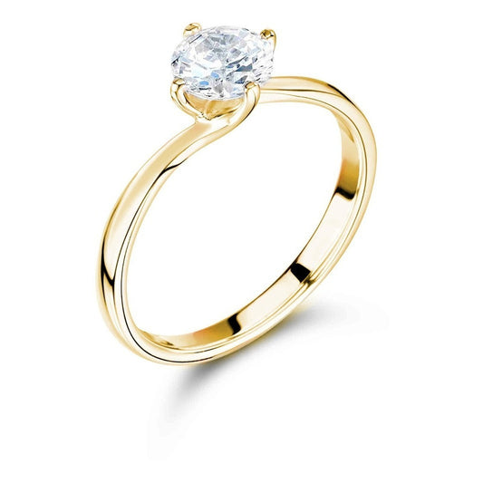 Anillo Promesa Oro Blanco 10k Moissanita 0.50ct Twist.