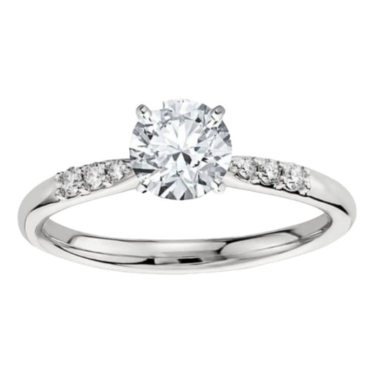 Anillo Compromiso Oro Blanco 10k Brillante Ruso Taylor